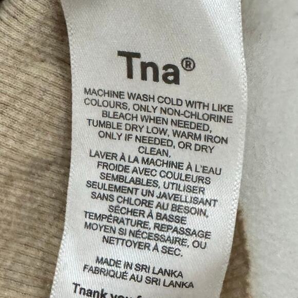 Tna Cropped Ribbed Tank Top Beige Size Small Aritzia‎ Style #102366 Athleisure - Picture 3 of 5